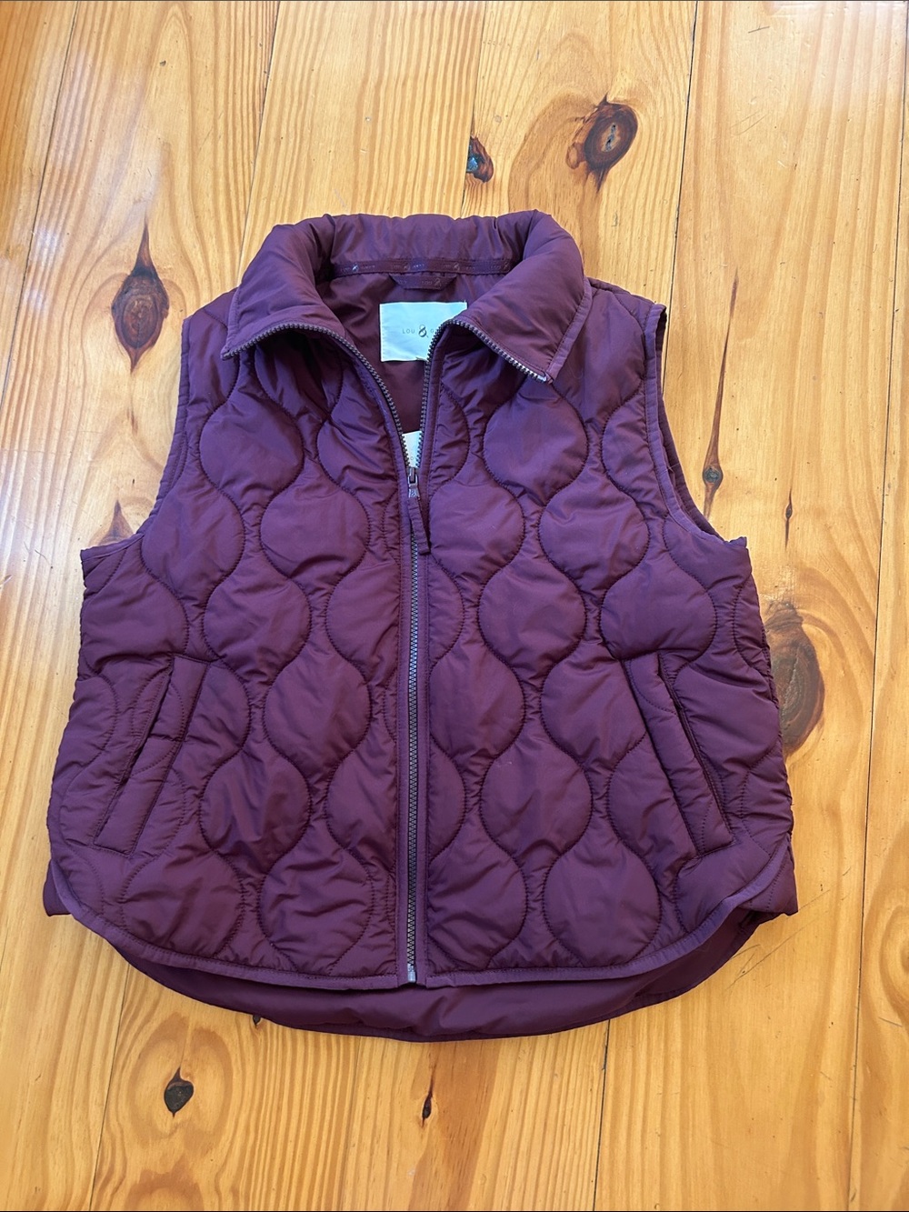 Lou and Grey. Women's Quilted Sleeveless Vest in Deep Plum